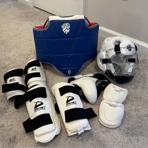 Blue and White Martial Arts Gear Set